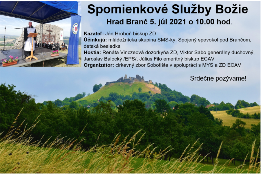 SPOMIENKOVÉ SLUŽBY BOŽIE NA BRANČI, 5.7.2021