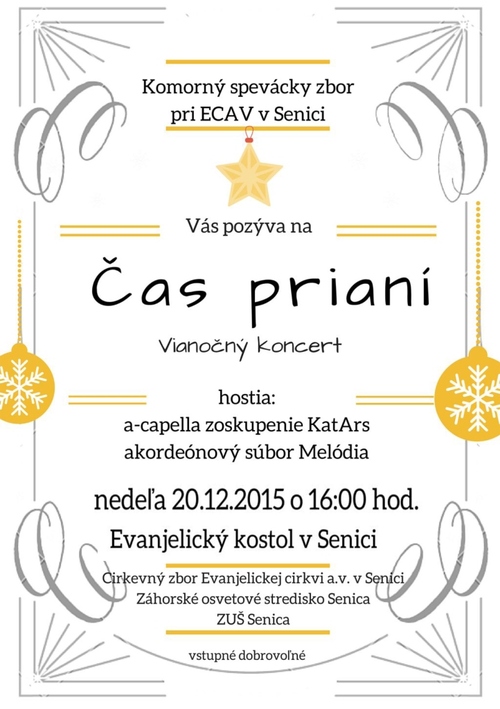 Vianočný koncert v Senici 20. 12.