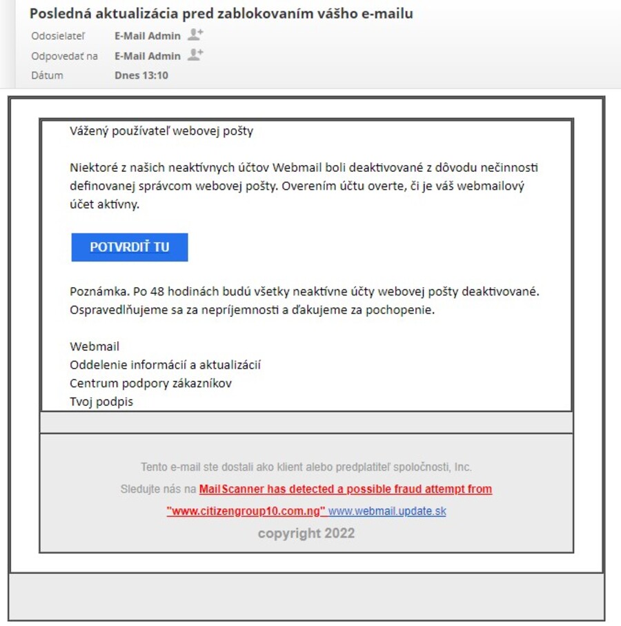 UPOZORNENIE na šíriaci sa SPAM