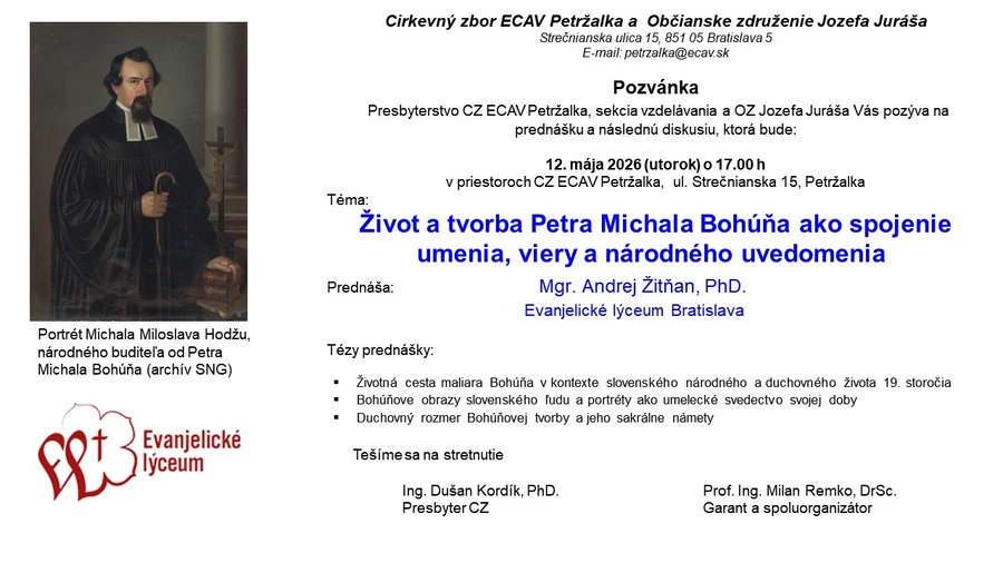 Život a tvorba Petra Michala Bohúňa