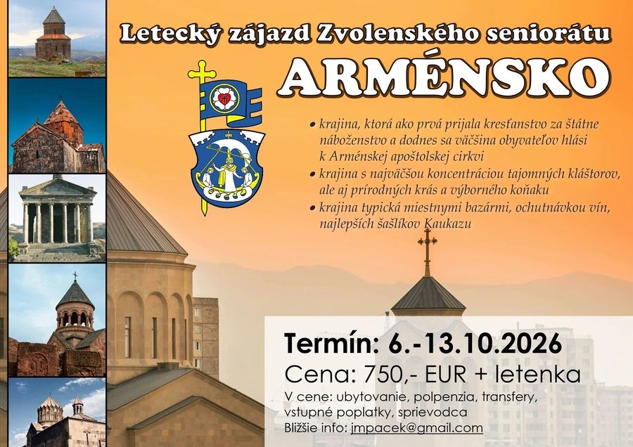 Zvolenský seniorát pozýva do Arménska
