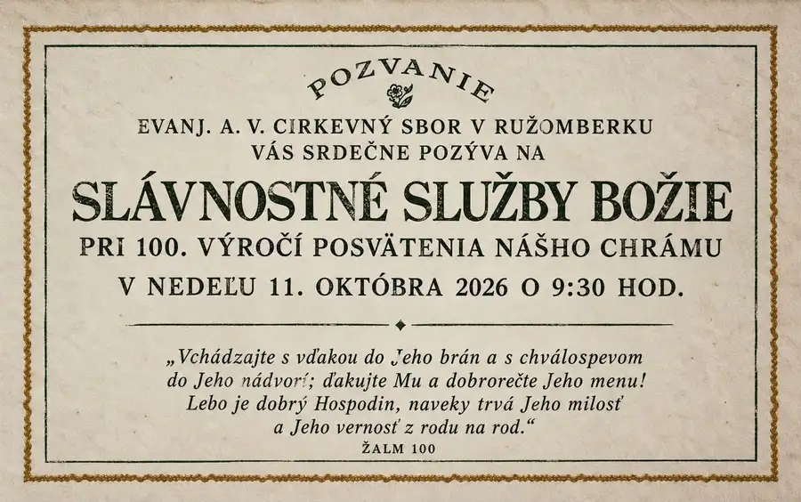 100. výročie chrámu Božieho v Ružomberku