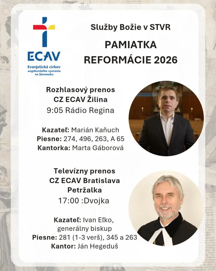Služby Božie v STVR na Pamiatku reformácie 2026