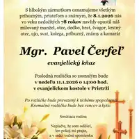 Vo veku 78 rokov zomrel brat farár Pavel Čerfeľ