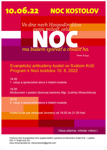 Noc kostolov aj vo Svätom Kríži