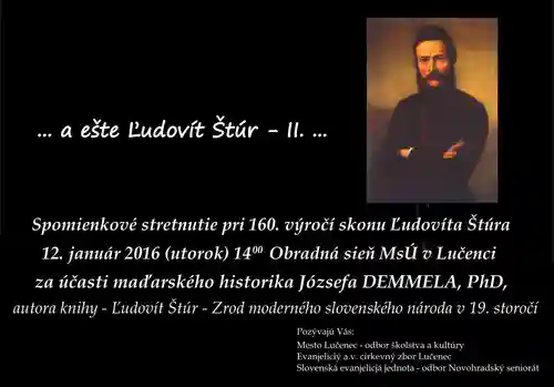 Spomienkové stretnutie v Lučenci pri 160. výročí skonu Ľudovíta Štúra