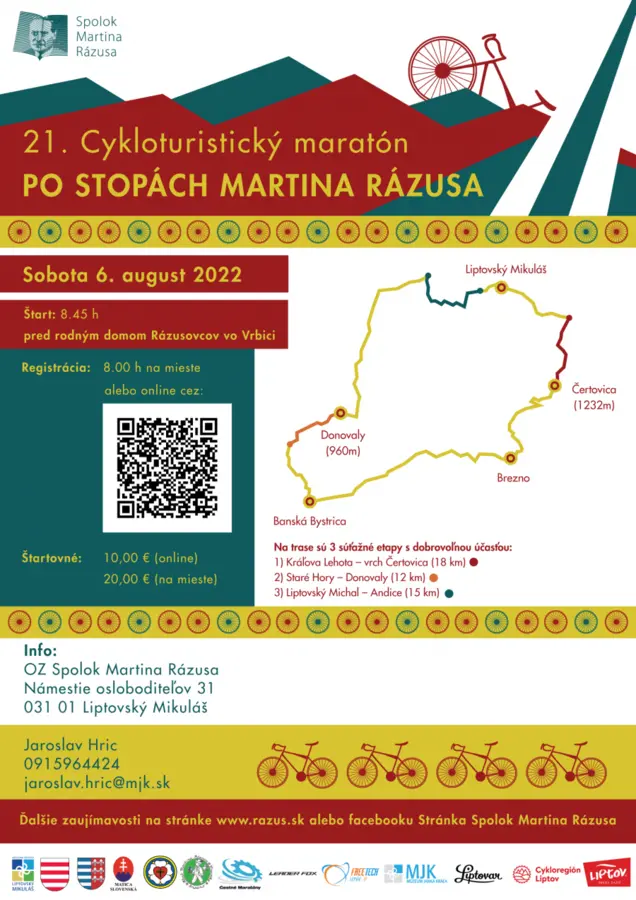 21. ročník Cykloturistického maratónu Po stopách Martina Rázusa