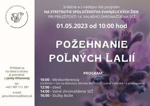 Valné zhromaždenie SEŽ na tému: "Požehnanie poľných ľalií"