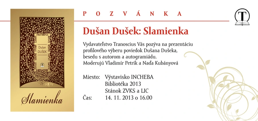 Pozvánka na BIBLIOTÉKU 14. 11.