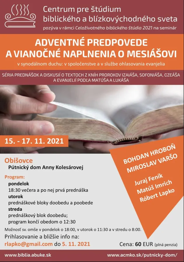 Pozvánka na seminár o adventných predpovediach a vianočných naplneniach o Mesiášovi