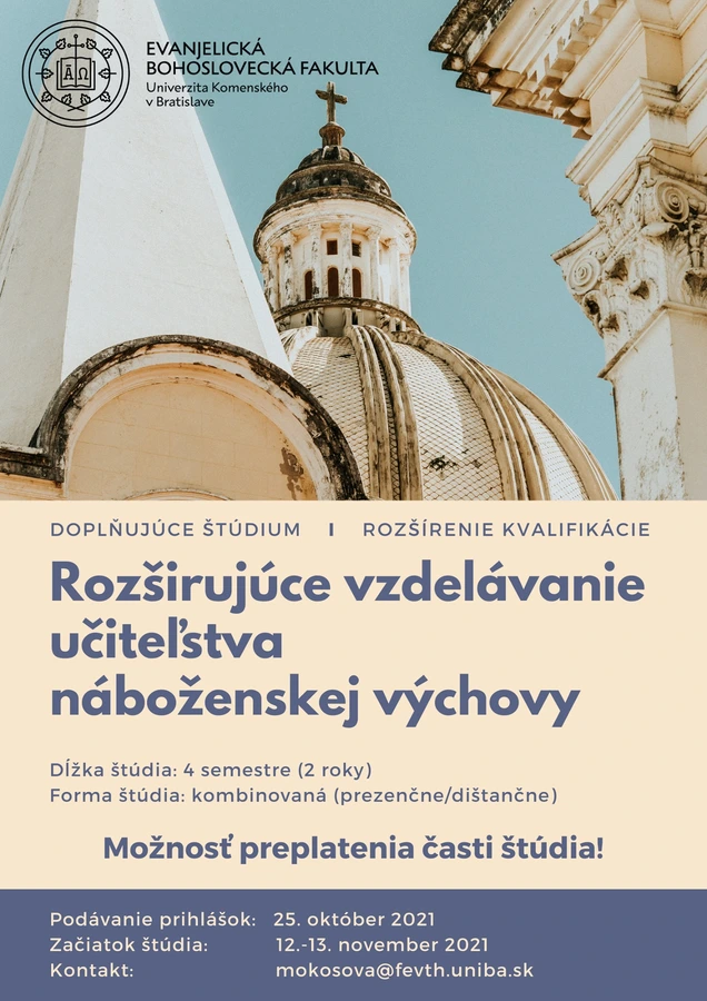 Rozširujúce vzdelávanie učiteľstva náboženskej výchovy – vzdelávanie na doplnenie kvalifikačných predpokladov