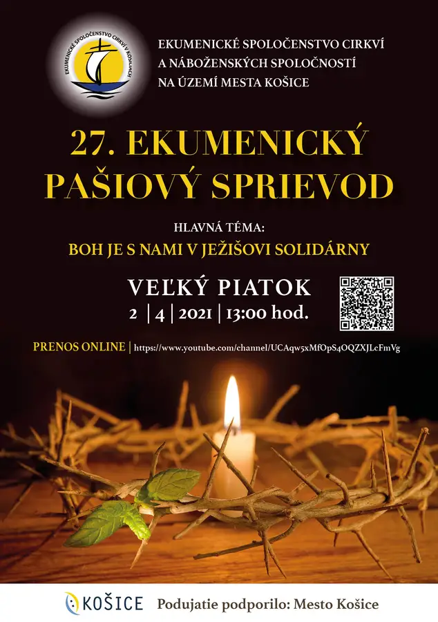 27. Ekumenický pašiový sprievod na Veľký piatok bude 2.4.2021 o 13:00 hod.  ONLINE