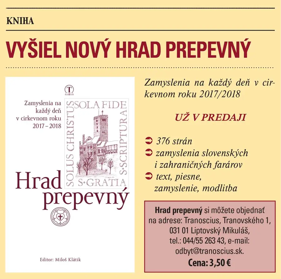 Hrad prepevný na cirkevný rok 2017 – 2018