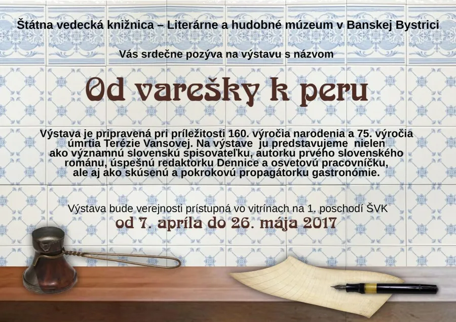 Výstava k jubileám Terézie Vansovej