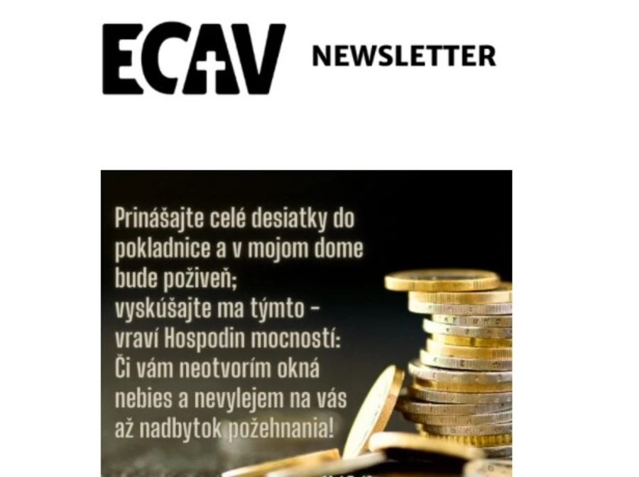 Nový newsletter ECAV nájdete vo svojich e-mailových schránkach