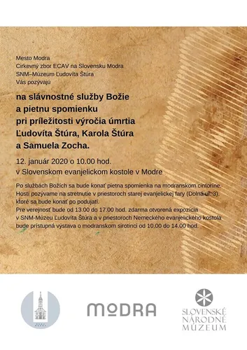 Spomienka na Štúrovcov a Zocha v Modre
