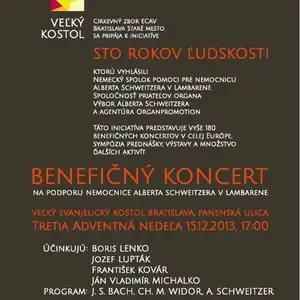 Benefičný koncert vo Veľkom kostole 