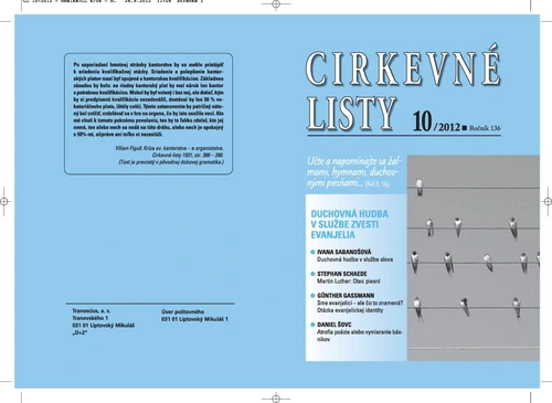 Vyšli Cirkevné listy č. 10 - 2012