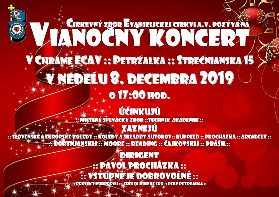 Pozvánka na vianočný koncert Technik Akademik