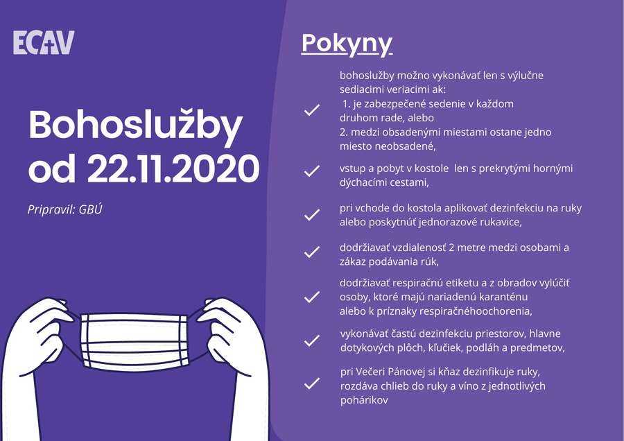 Usmernenie pre bohoslužby od 22.11.2020