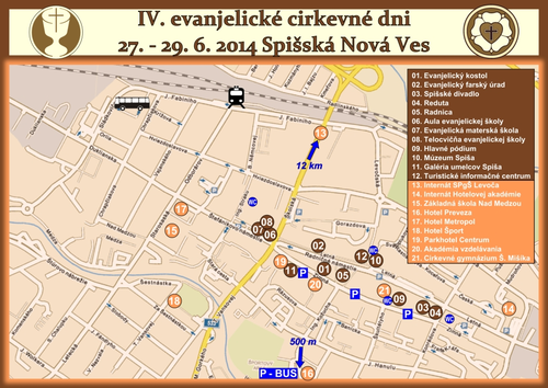 MAPKA  IV. evanjelických cirkevných dní