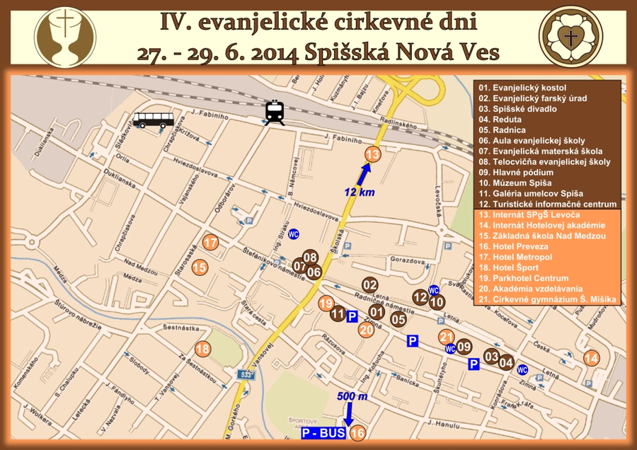 MAPKA  IV. evanjelických cirkevných dní