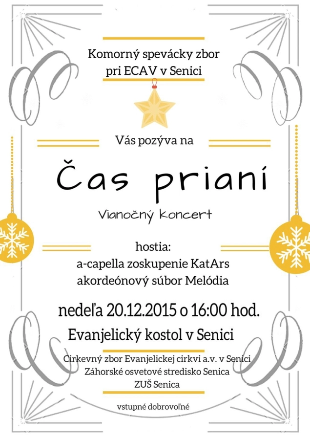 Vianočný koncert v Senici 20. 12.