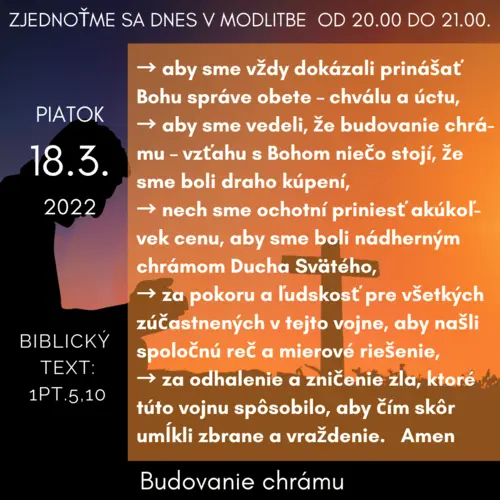 BUDOVANIE CHRÁMU