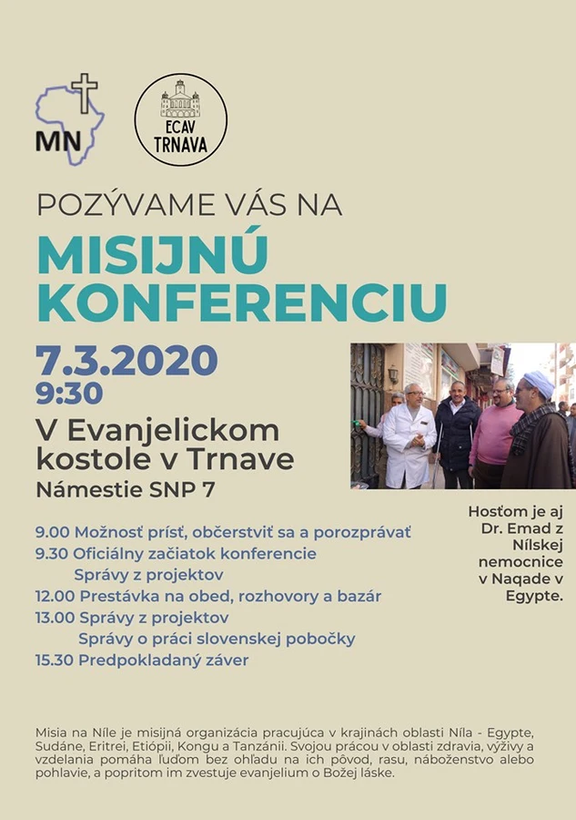 Pozvánka na misijnú konferenciu v Trnave
