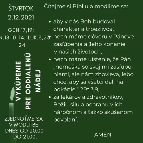 VYKÚPENIE PRE ODDIALENÚ NÁDEJ