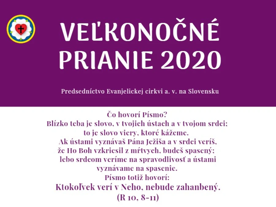 Veľkonočné prianie predsedníctva ECAV 2020