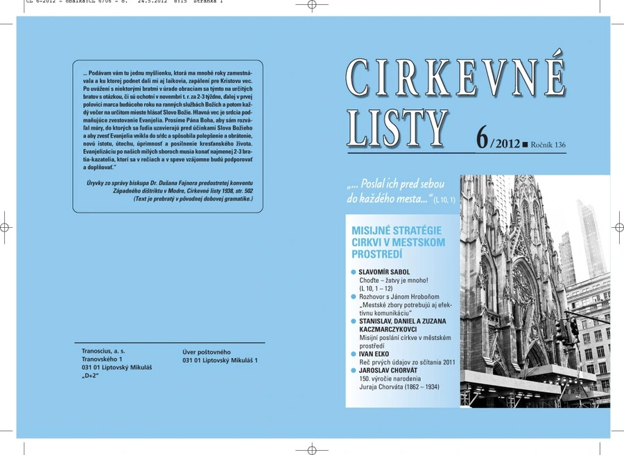 Vyšli Cirkevné listy č. 6 - 2012