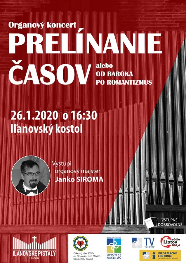 Pozvánka na organový koncert po Iľanovskom kostole