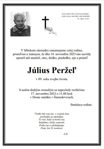 Zomrel Július Peržeľ