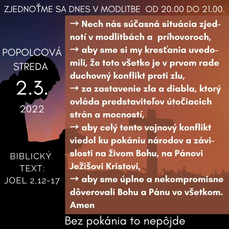 „Bez pokánia to nepôjde“