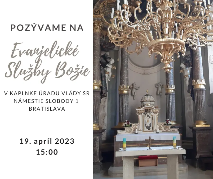 Služby Božie na Úrade vlády, 19.4. o 15:00