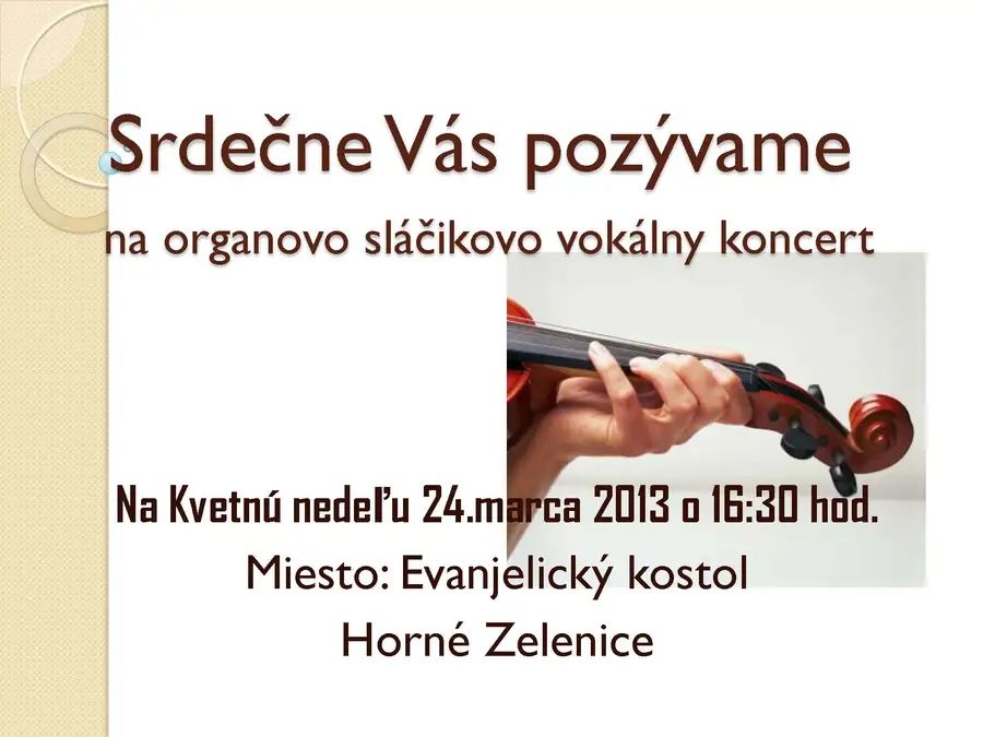 Pôstny koncert v Horných Zeleniciach 24. 3.