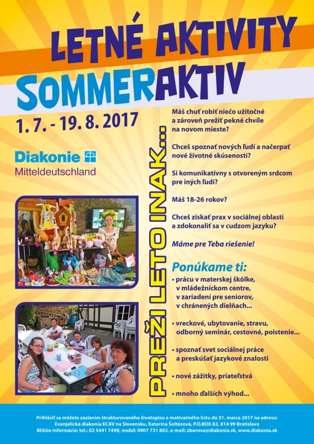 LETNÉ AKTIVITY −  SOMMERAKTIV 2017