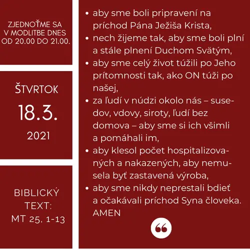 BYŤ PRIPRAVENÝ NA PÁNOV PRÍCHOD