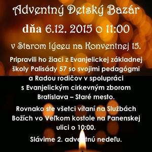 Pozvánka na adventný detský bazár 