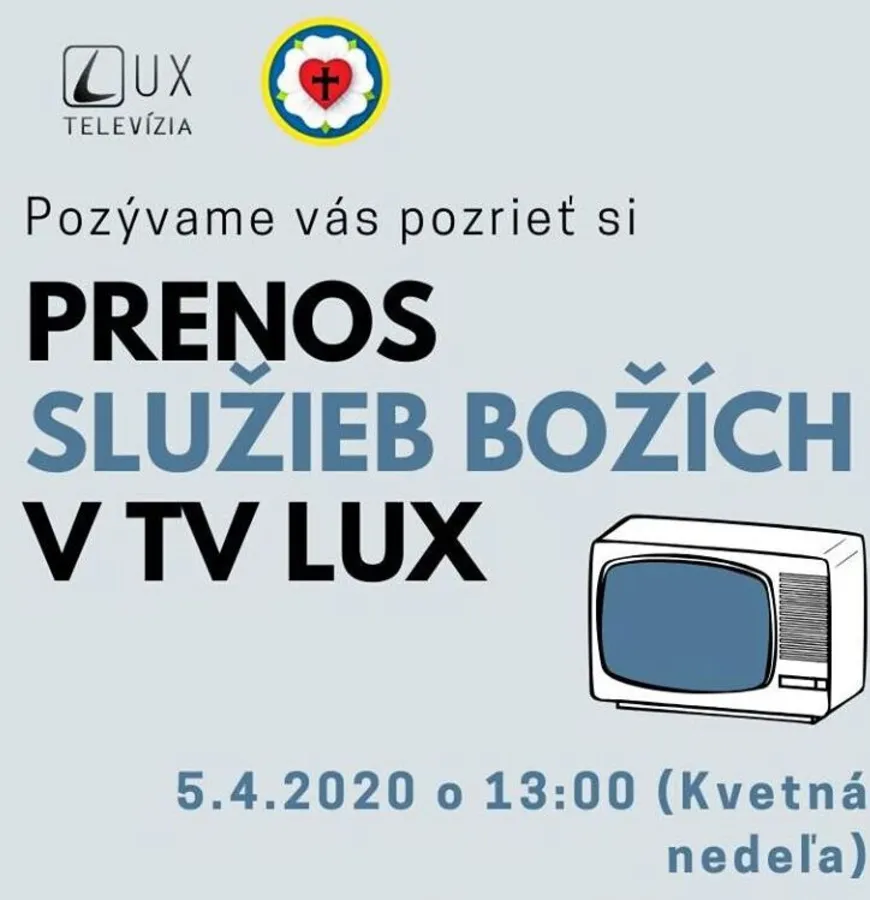 Kvetná nedeľa v TV LUX o 13:00