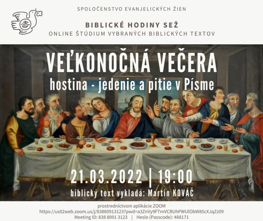 Biblická hodina SEŽ o Veľkonočnej večeri