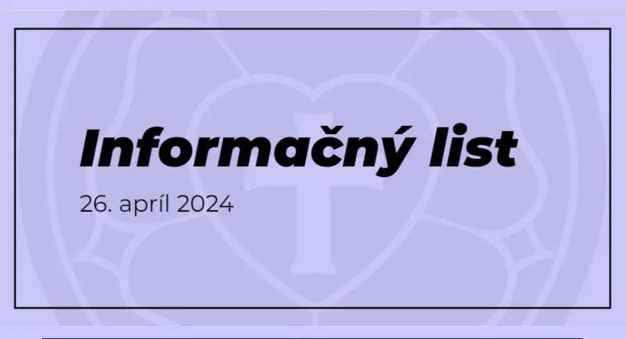 Informačný list, 26.4.2024