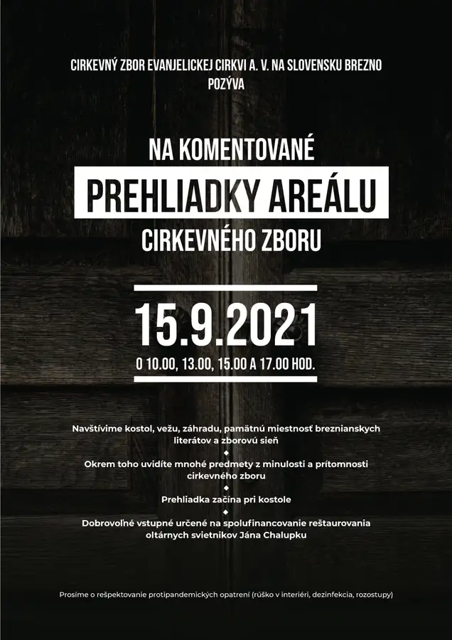 Prehliadky v CZ ECAV Brezno