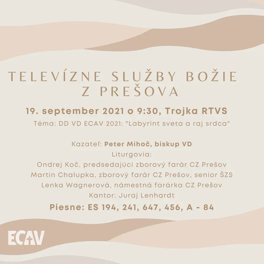 TELEVÍZNE SLUŽBY BOŽIE Z PREŠOVA- 19.9.2021 o 9:30 Trojka