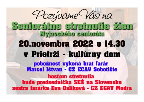Stretnutie žien Myjavského seniorátu v Prietrži