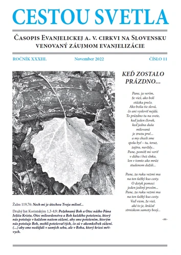 Vyšlo novembrové číslo časopisu Cestou Svetla