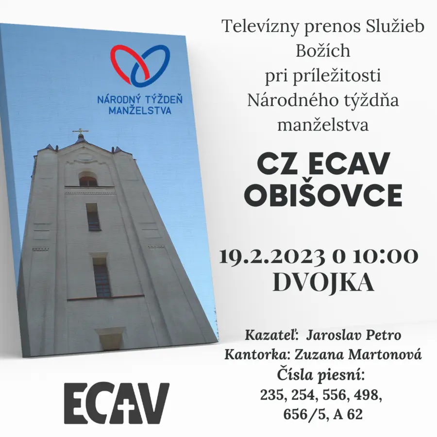 TELEVÍZNY PRENOS SLUŽIEB BOŽÍCH Z OBIŠOVIEC- 19.2.2023