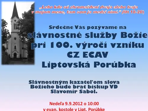Pozvánka do Lipt. Porúbky 9. 9.