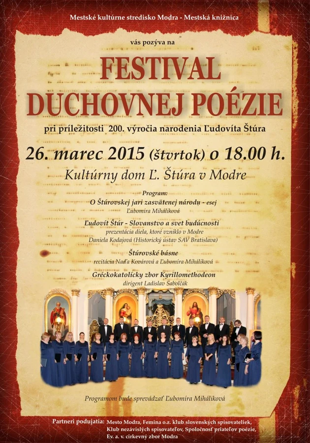 Festival duchovnej poézie v Modre